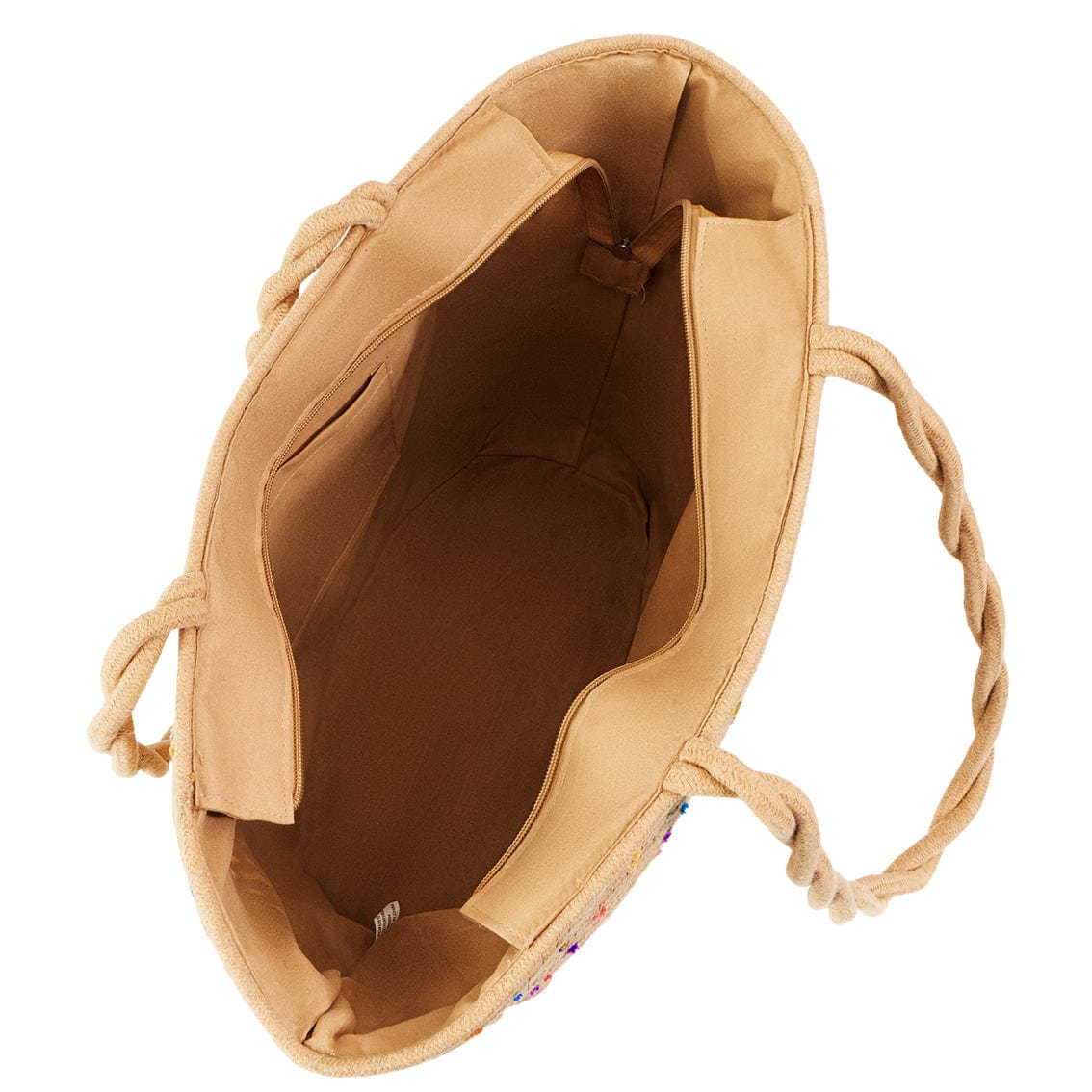 Magid Natural Cotton Woven Confetti Twist Shoulder Tote