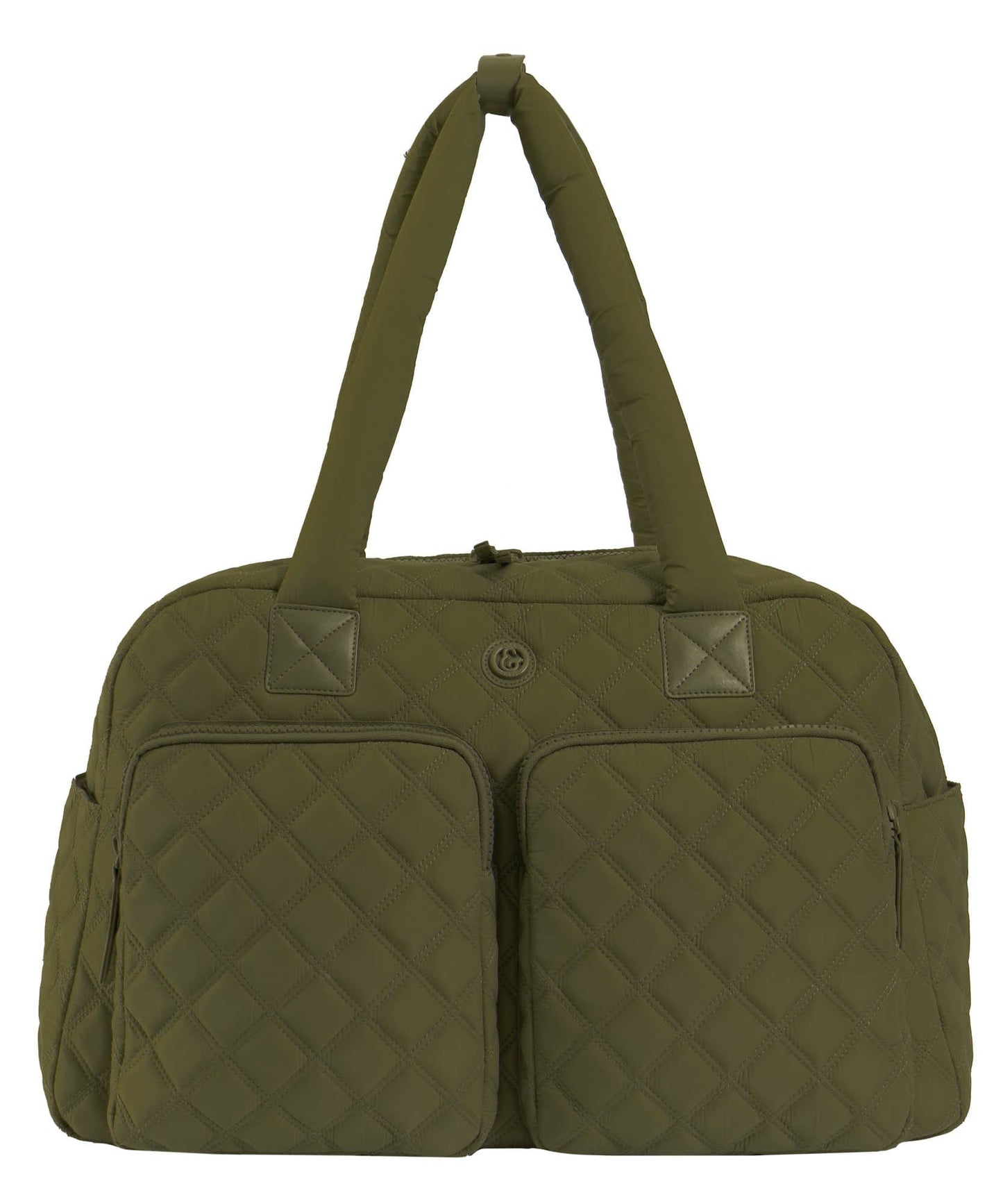 Joan & David 22 Inch Diamond Quilted 2 Pocket Parachute Nylon Duffel Bag