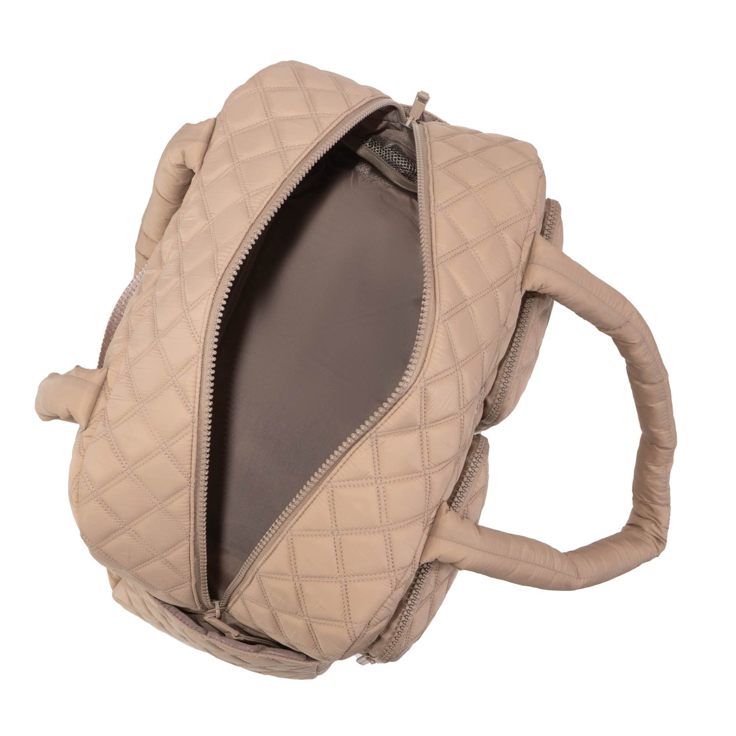 Joan & David 22 Inch Diamond Quilted 2 Pocket Parachute Nylon Duffel Bag