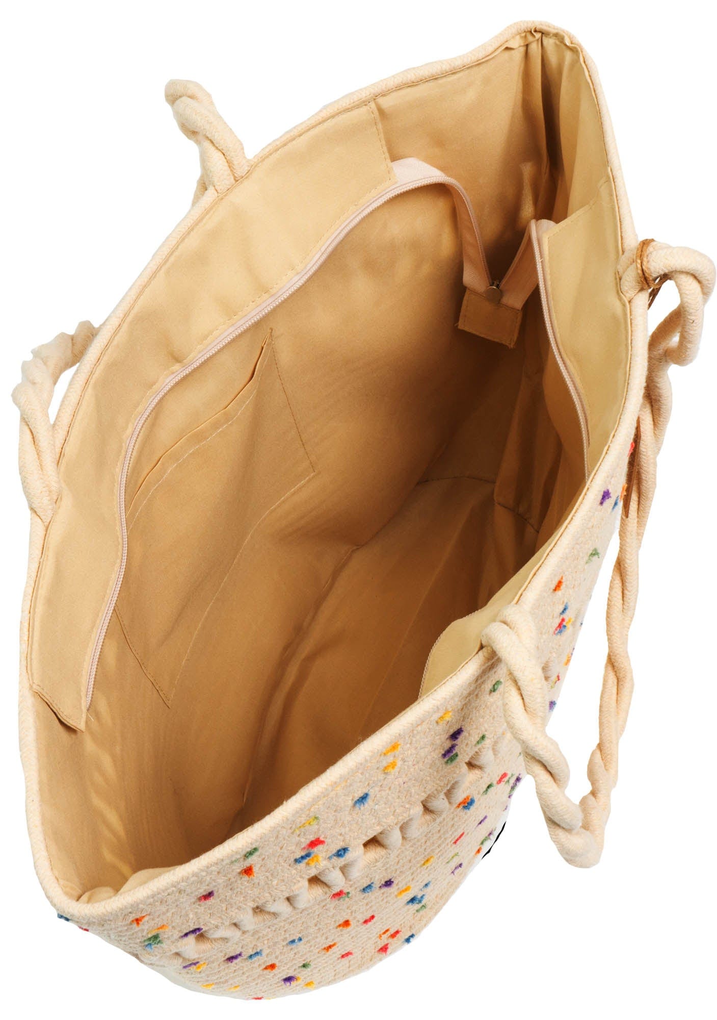 Magid Natural Cotton Woven Confetti Twist Shoulder Tote