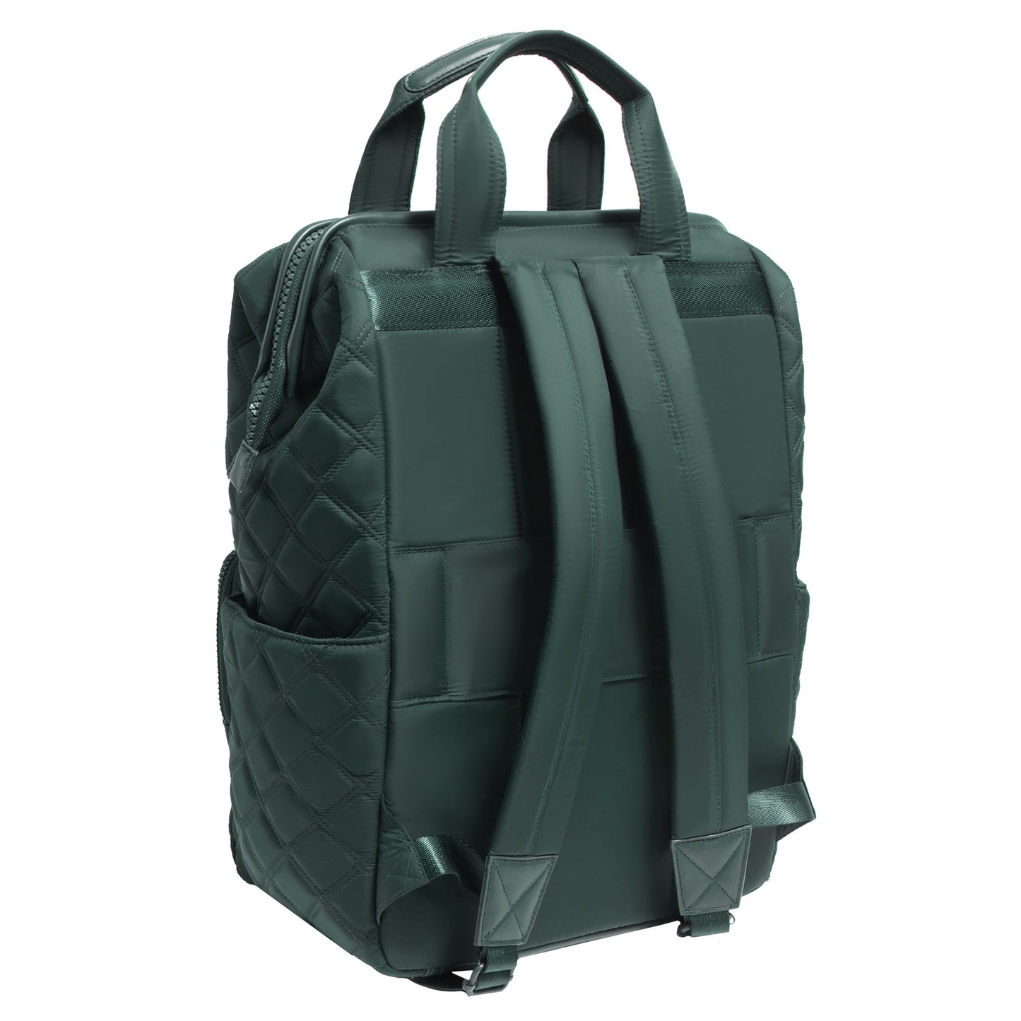 Joan & David Diamond Quilted Puffer Nylon Square Laptop Backpack