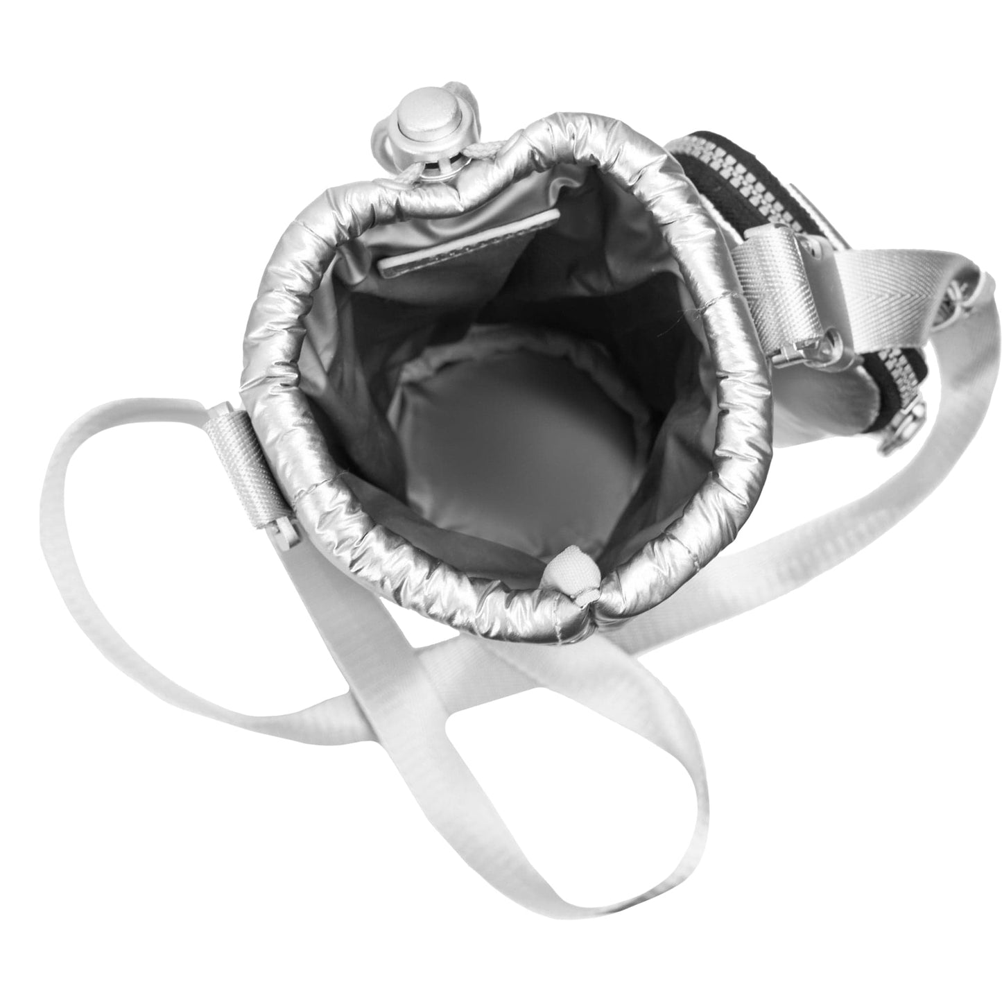 Joan & David Tubular Quilted Metallic Water Bottle Holder Sling Bag