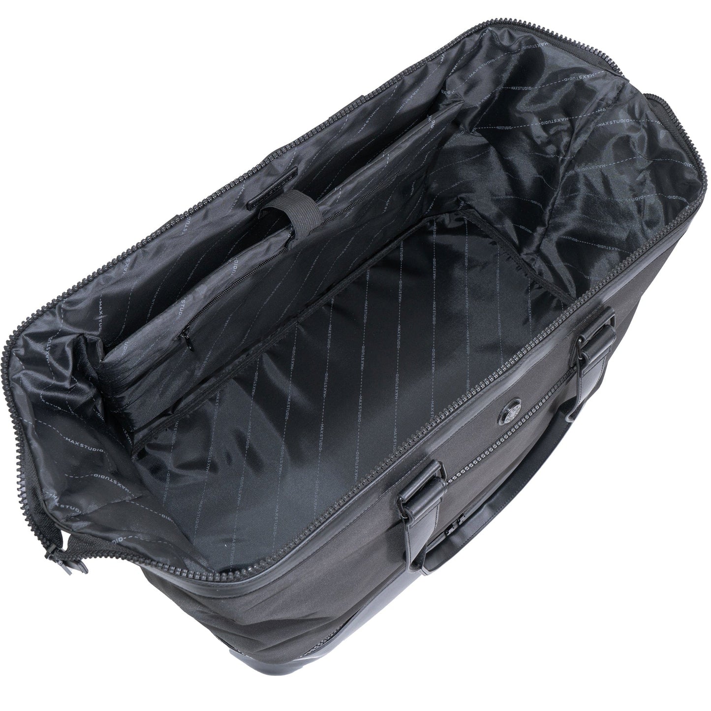 Max Studio Sport Nylon & Faux Leather Drop Bottom Duffel Bag