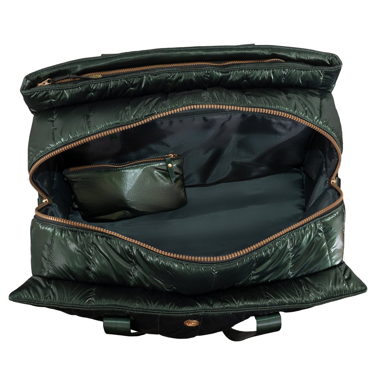 Joan & David Metallic Tubular Quilted Nylon Puffer Tote