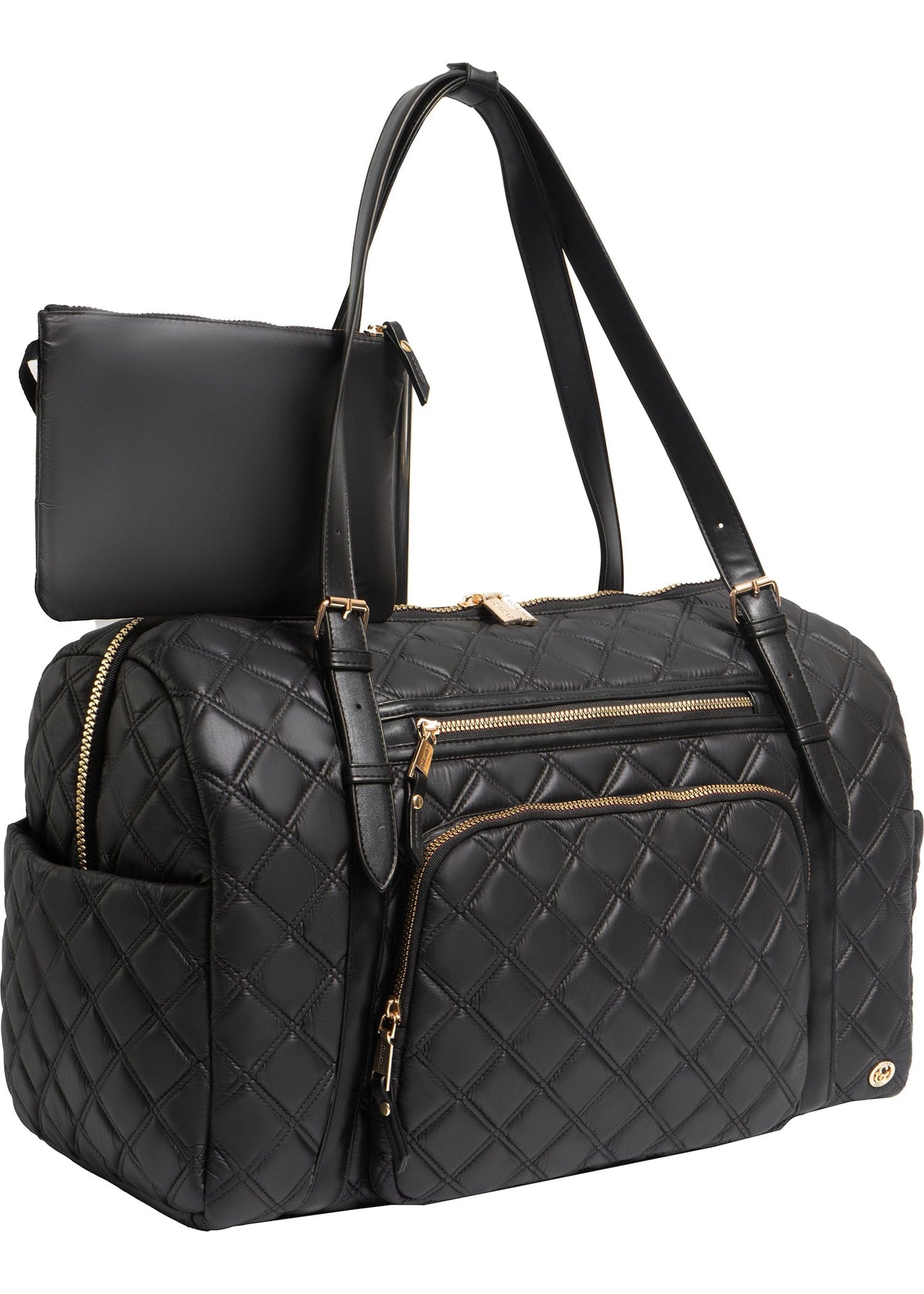 Joan & David The Sloane Diamond Quilted Weekender Duffle Bag