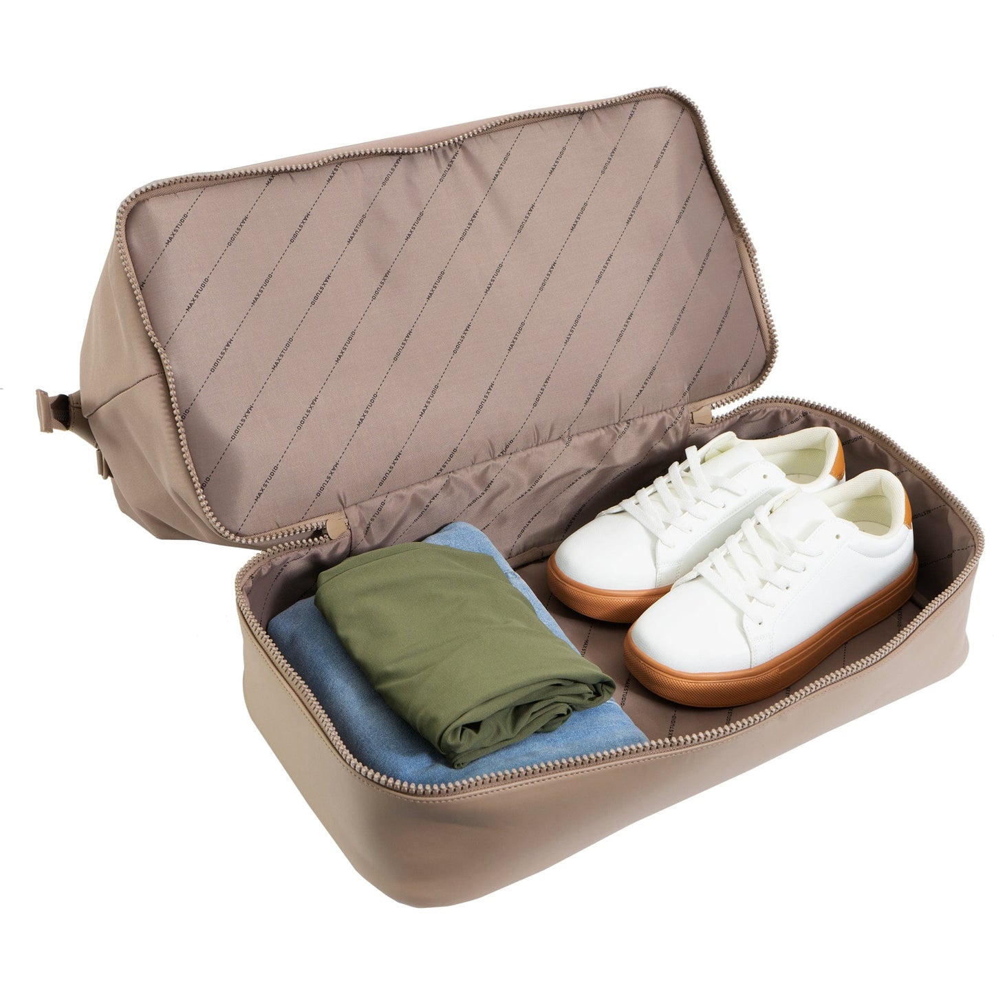 Max Studio Sport Nylon & Faux Leather Drop Bottom Duffel Bag