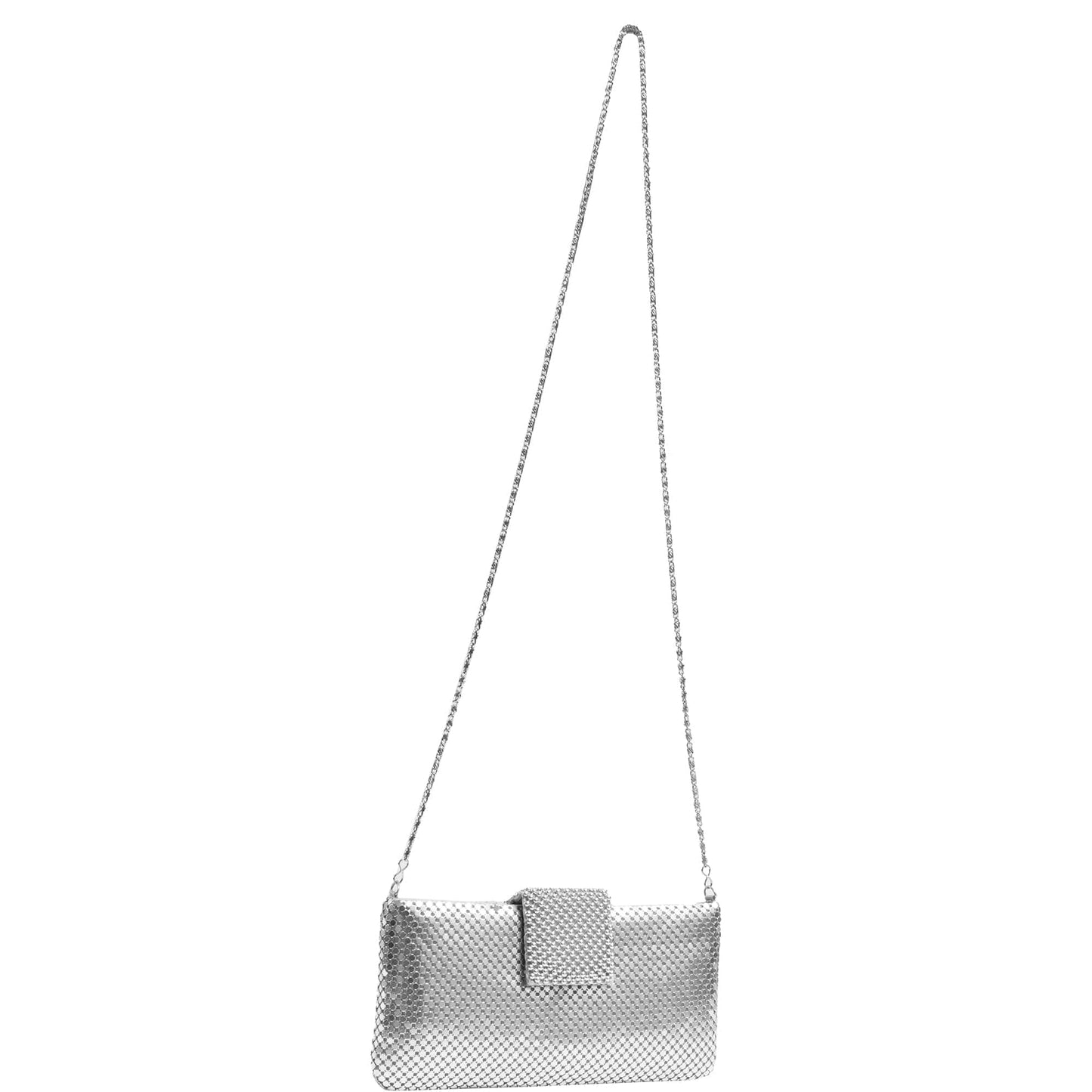 Magid Metal Mesh Flap Pearl Bag