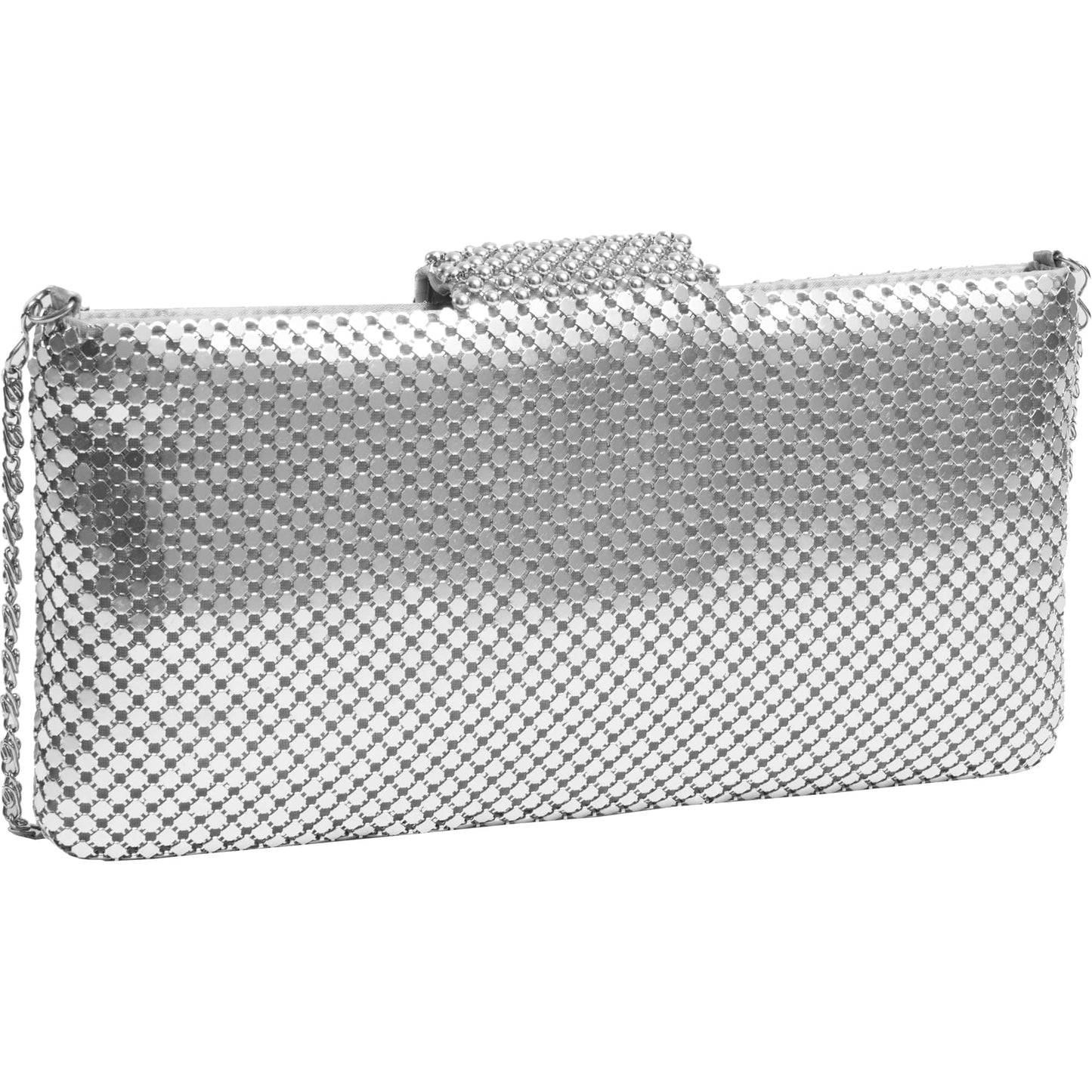 Magid Metal Mesh Flap Pearl Bag