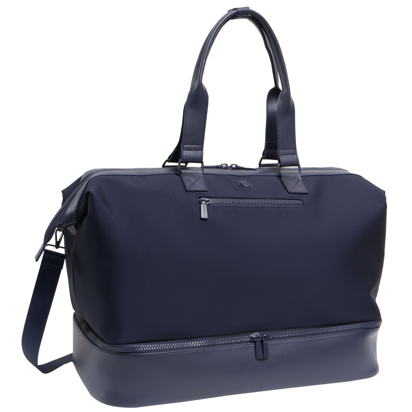 Max Studio Sport Nylon & Faux Leather Drop Bottom Duffel Bag
