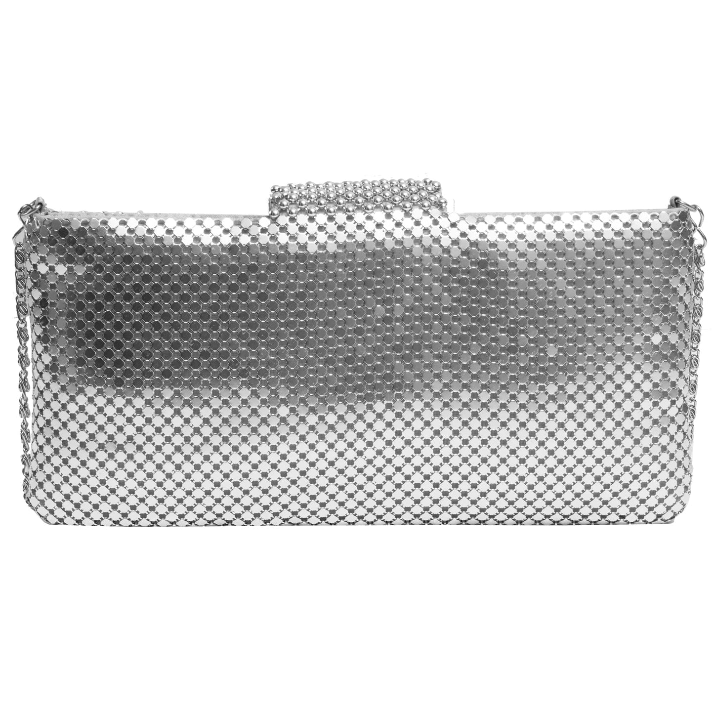 Magid Metal Mesh Flap Pearl Bag