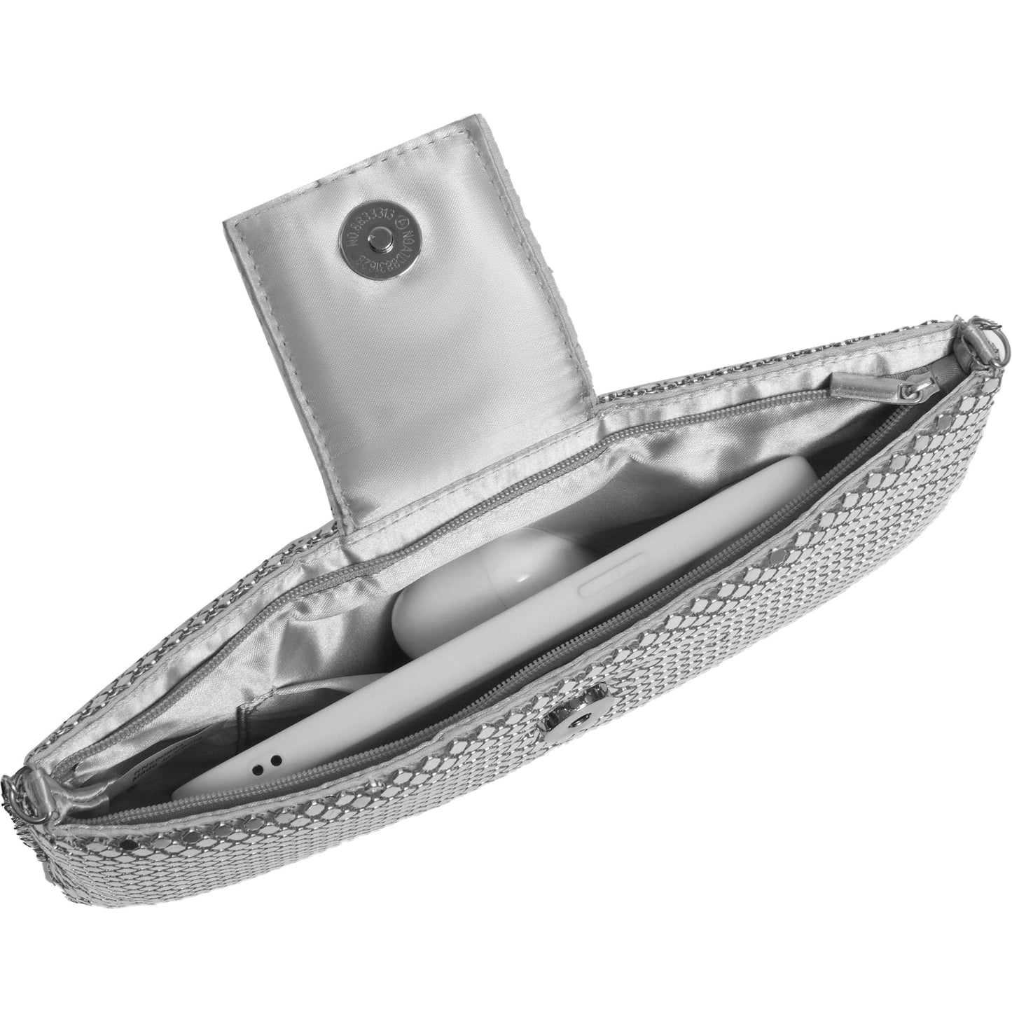 Magid Metal Mesh Flap Pearl Bag