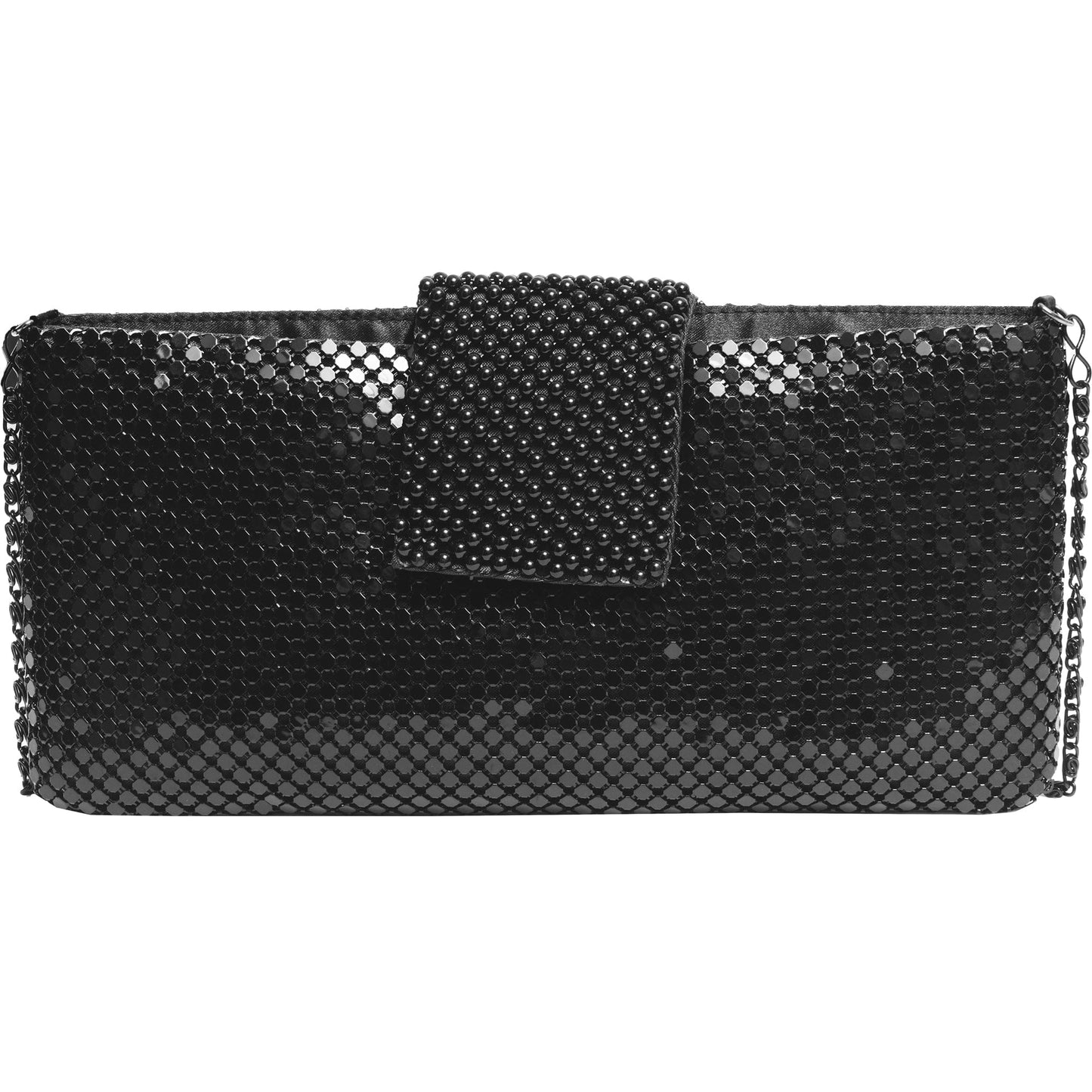 Magid Metal Mesh Flap Pearl Bag