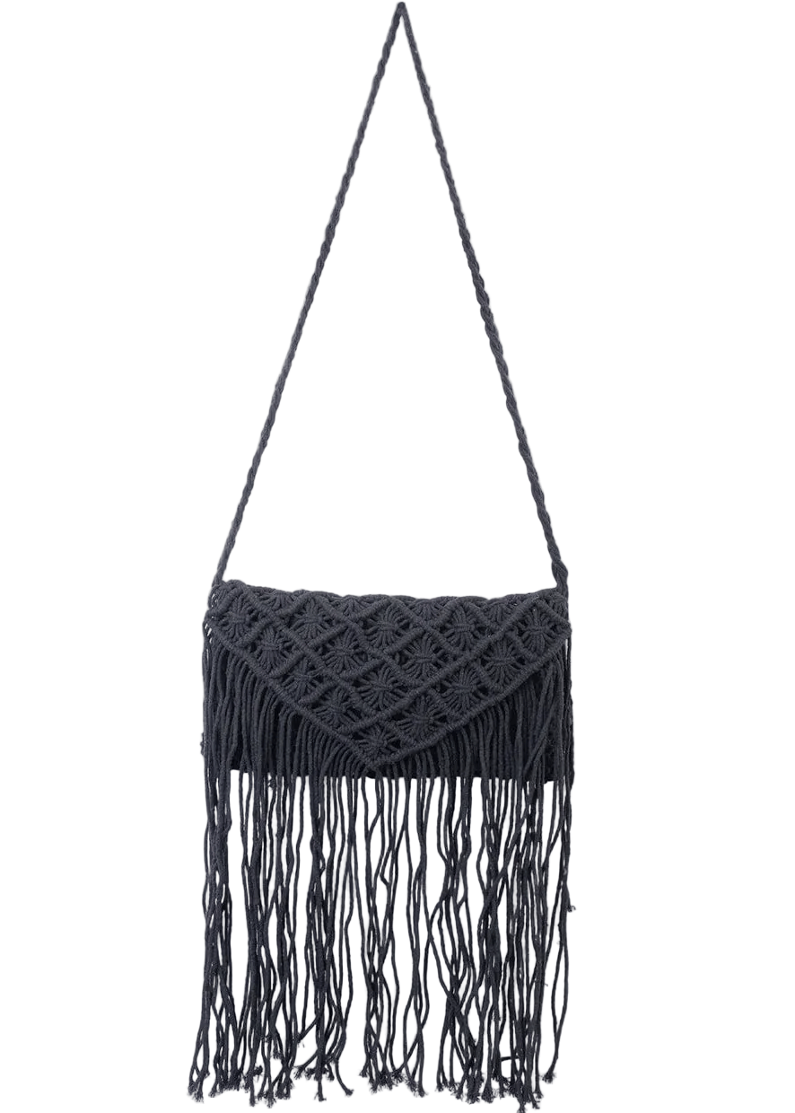 Magid Natural Cotton Macrame Fringe Crossbody