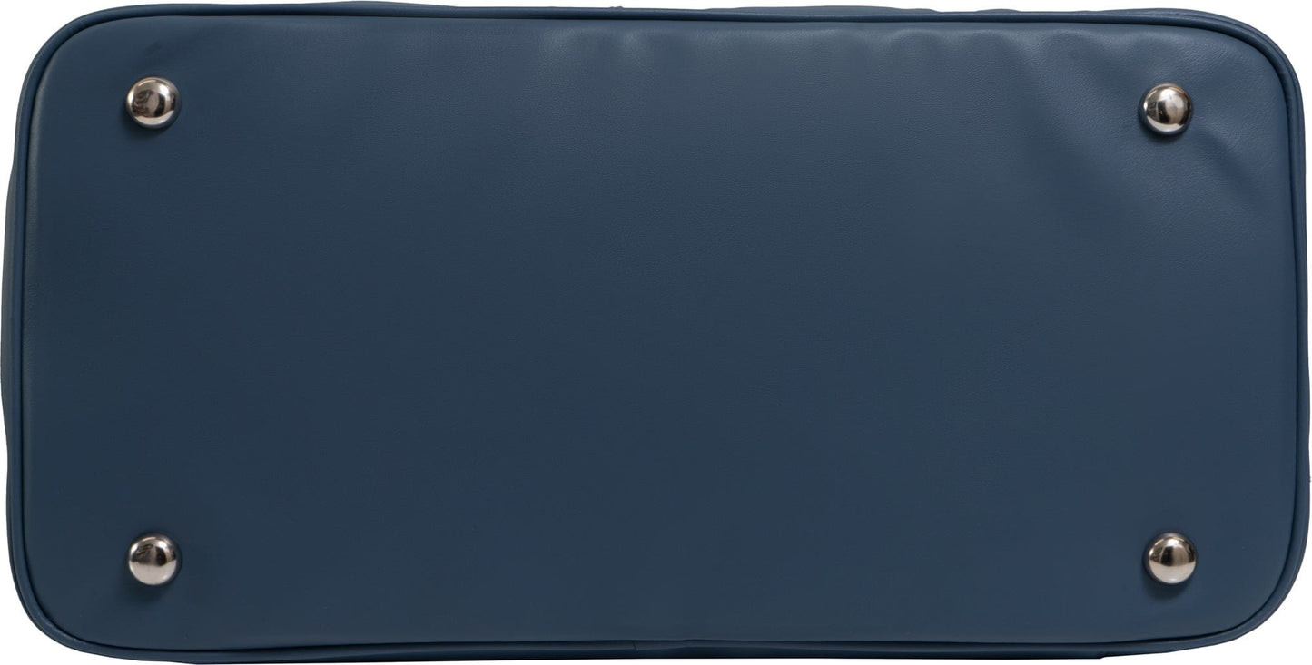 Ellen Tracy 20 Inch Checkered Embossed Faux Leather Drop Bottom Duffel