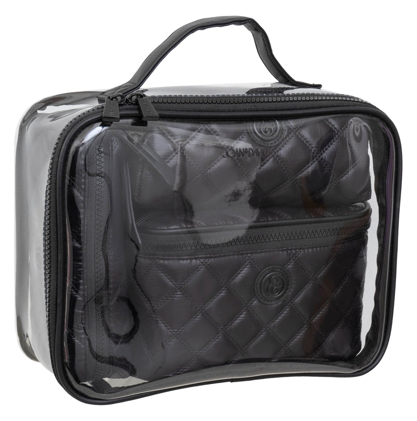 Joan & David The Diamond Quilted Nylon 4 Piece Toiletry Set