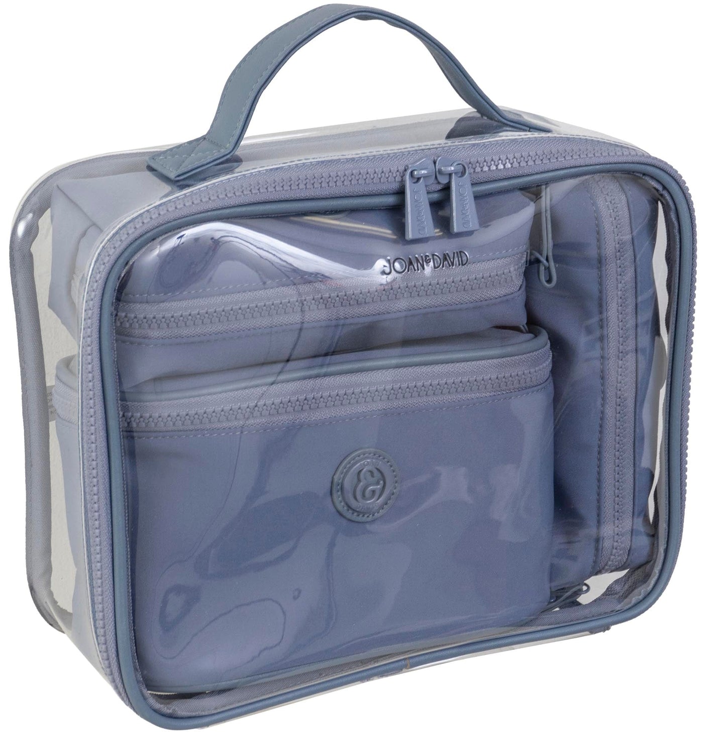 Joan & David Tonal Sport Nylon 4-Piece Clear Cosmetic Bag Set