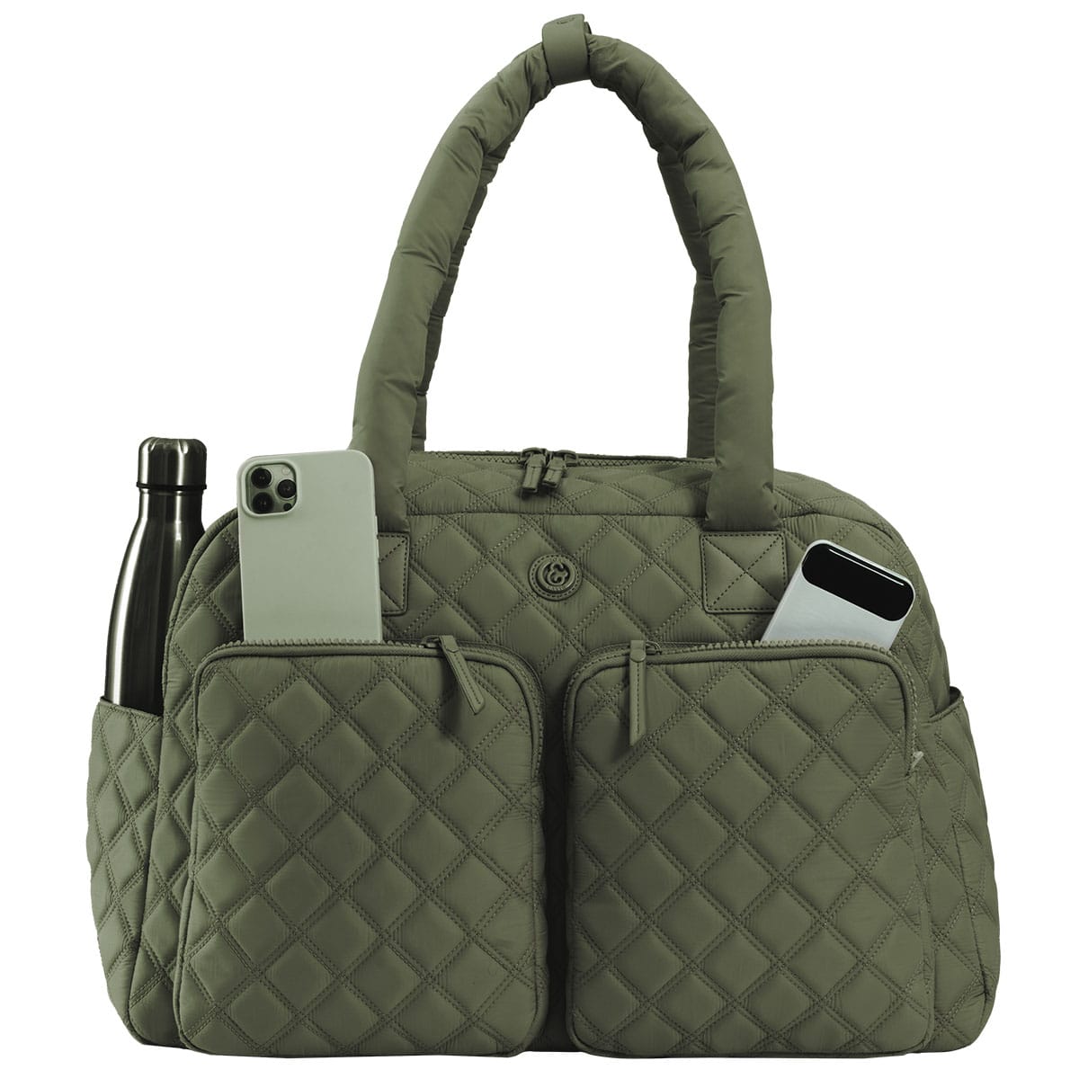 Joan & David Two Pocket Diamond Quilted 22 in. Duffel Bag
