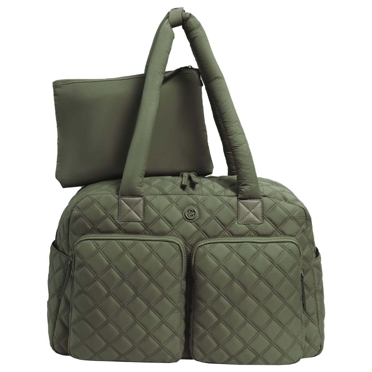 Joan & David Two Pocket Diamond Quilted 22 in. Duffel Bag