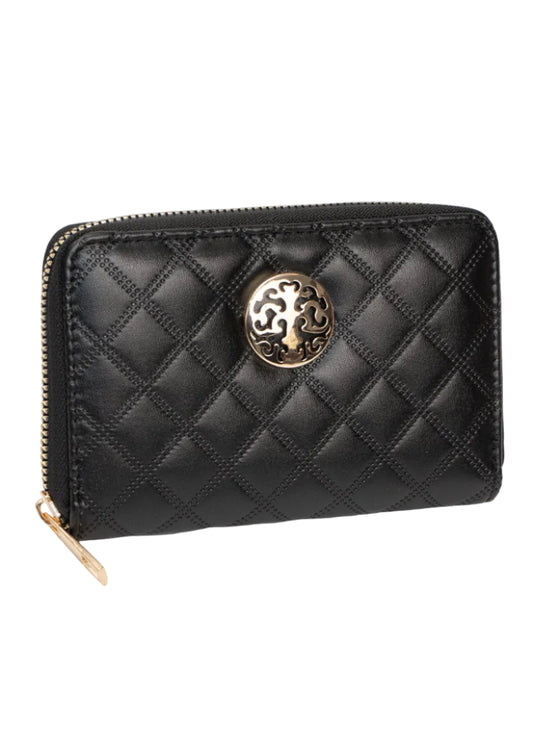 Rebecca & Rifka Smooth Diamond Quilt Medallion Zip Indexer Wallet