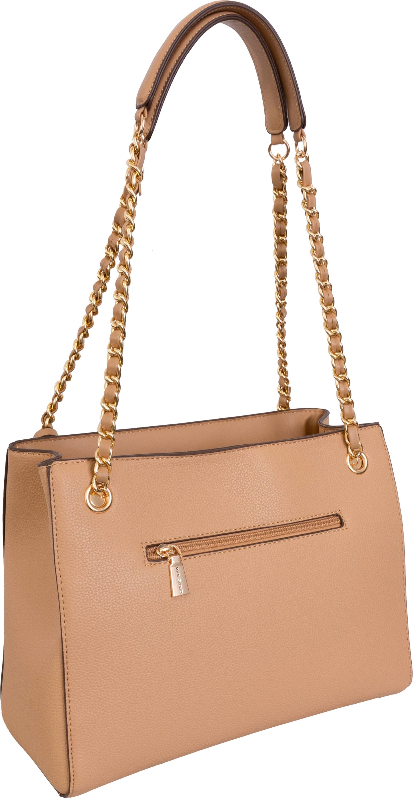 Max Studio Pebble Grain Double Handle Chain Tote