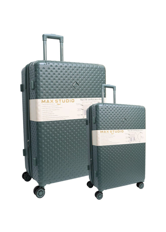 Max Studio Tonal Tufted ABS 2-Piece Hard-Sided Luggage Set