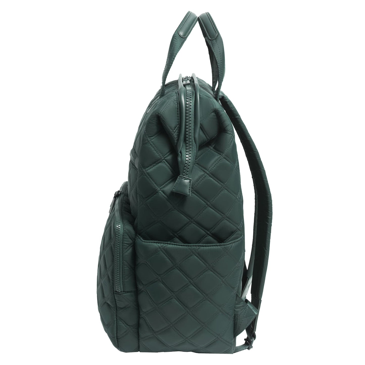 Joan & David Diamond Quilted Puffer Nylon Square Laptop Backpack