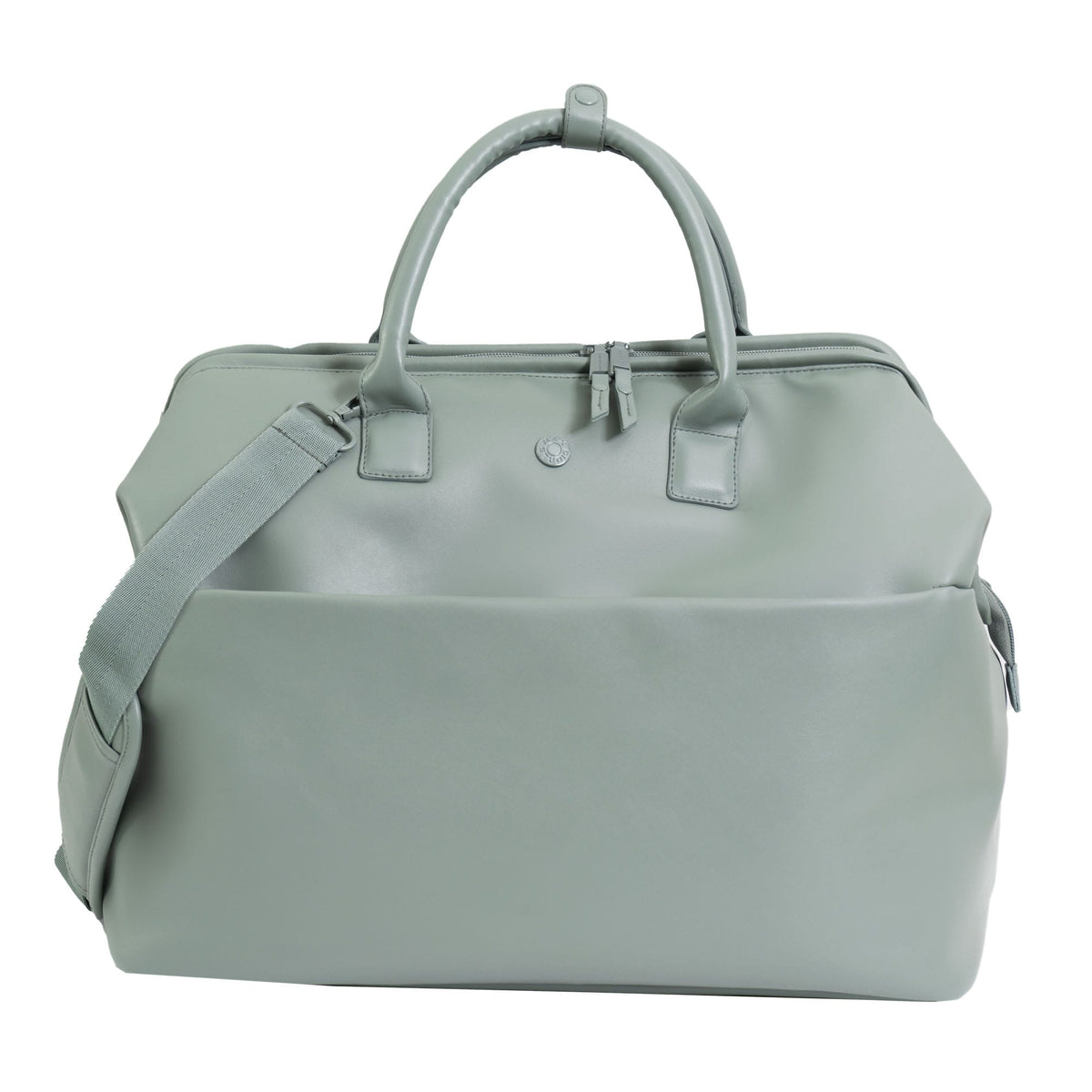 Max Studio 18 Inch Smooth Faux Vachetta PU Frame Weekender Duffle