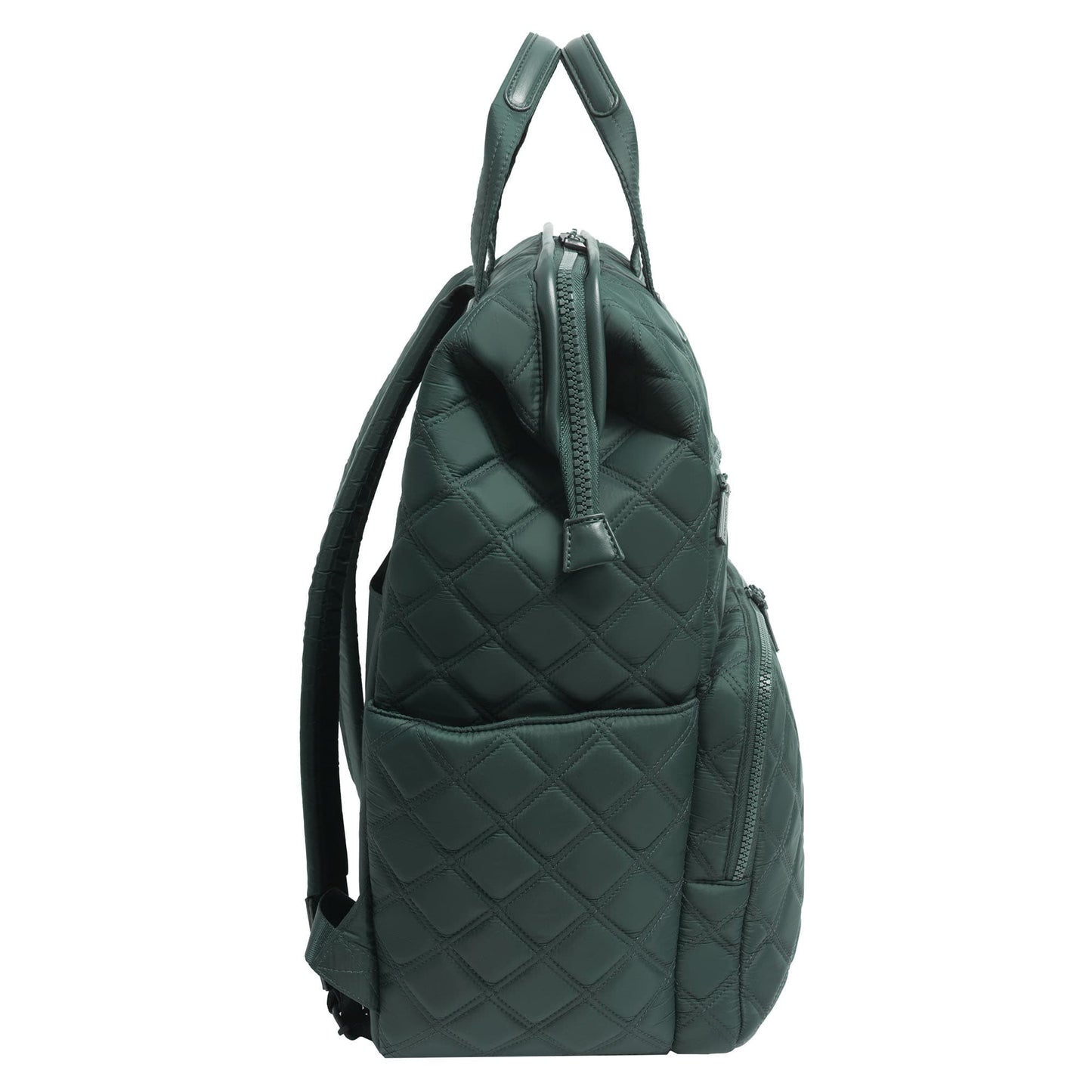 Joan & David Diamond Quilted Puffer Nylon Square Laptop Backpack