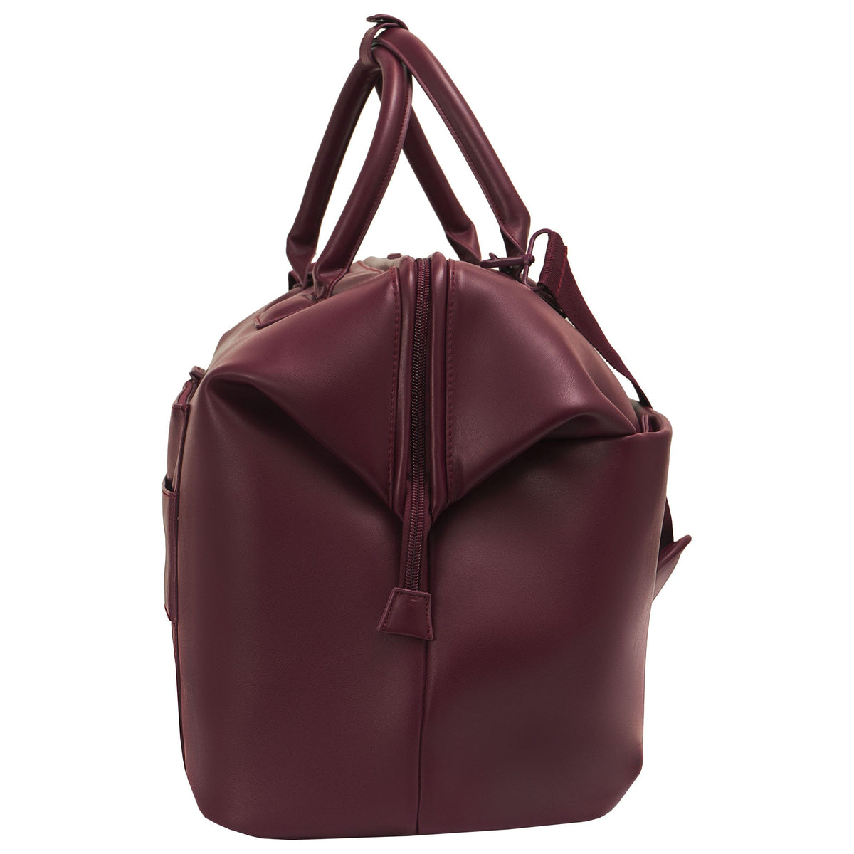 Max Studio 18 Inch Smooth Faux Vachetta PU Frame Weekender Duffle