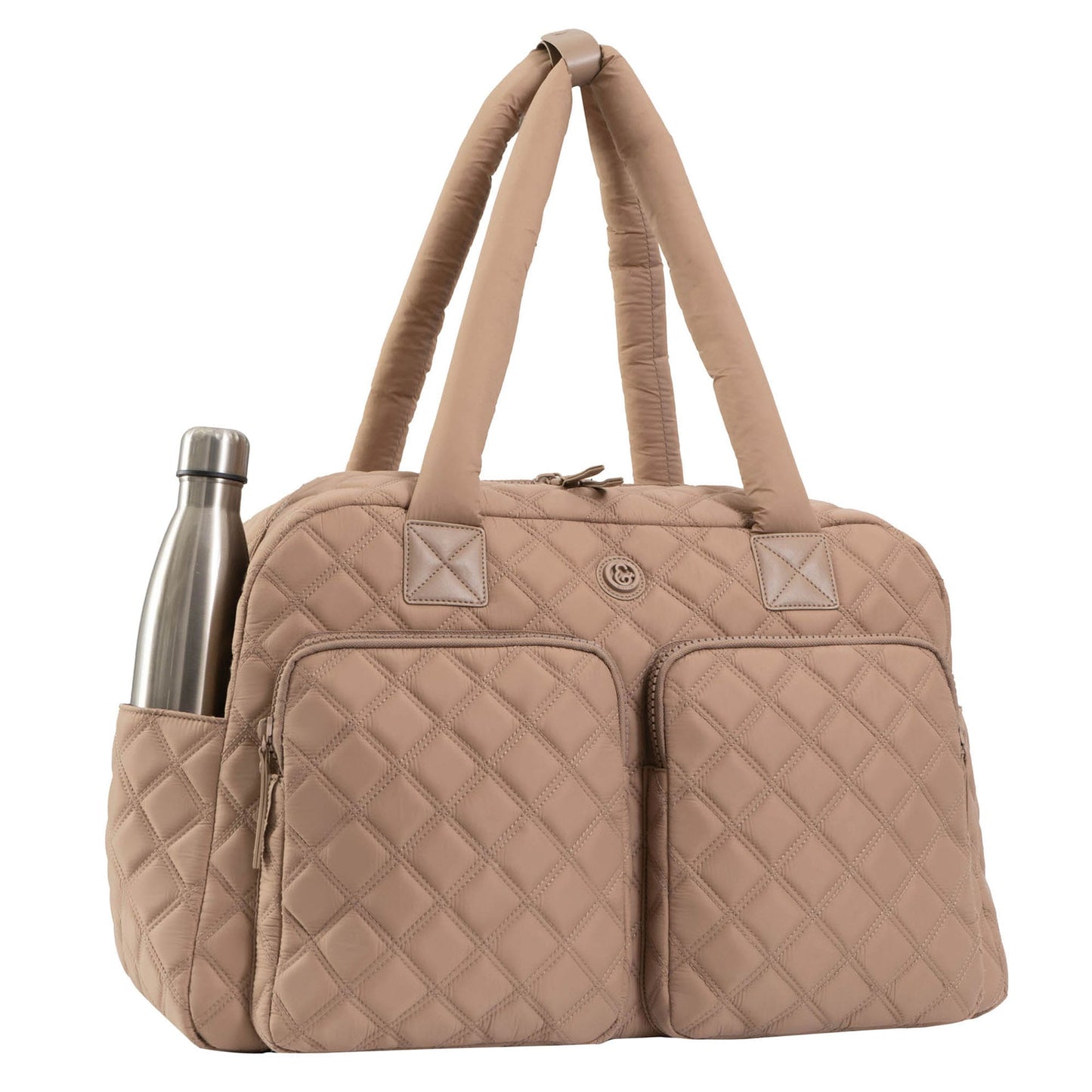 Joan & David Two Pocket Diamond Quilted 22 in. Duffel Bag