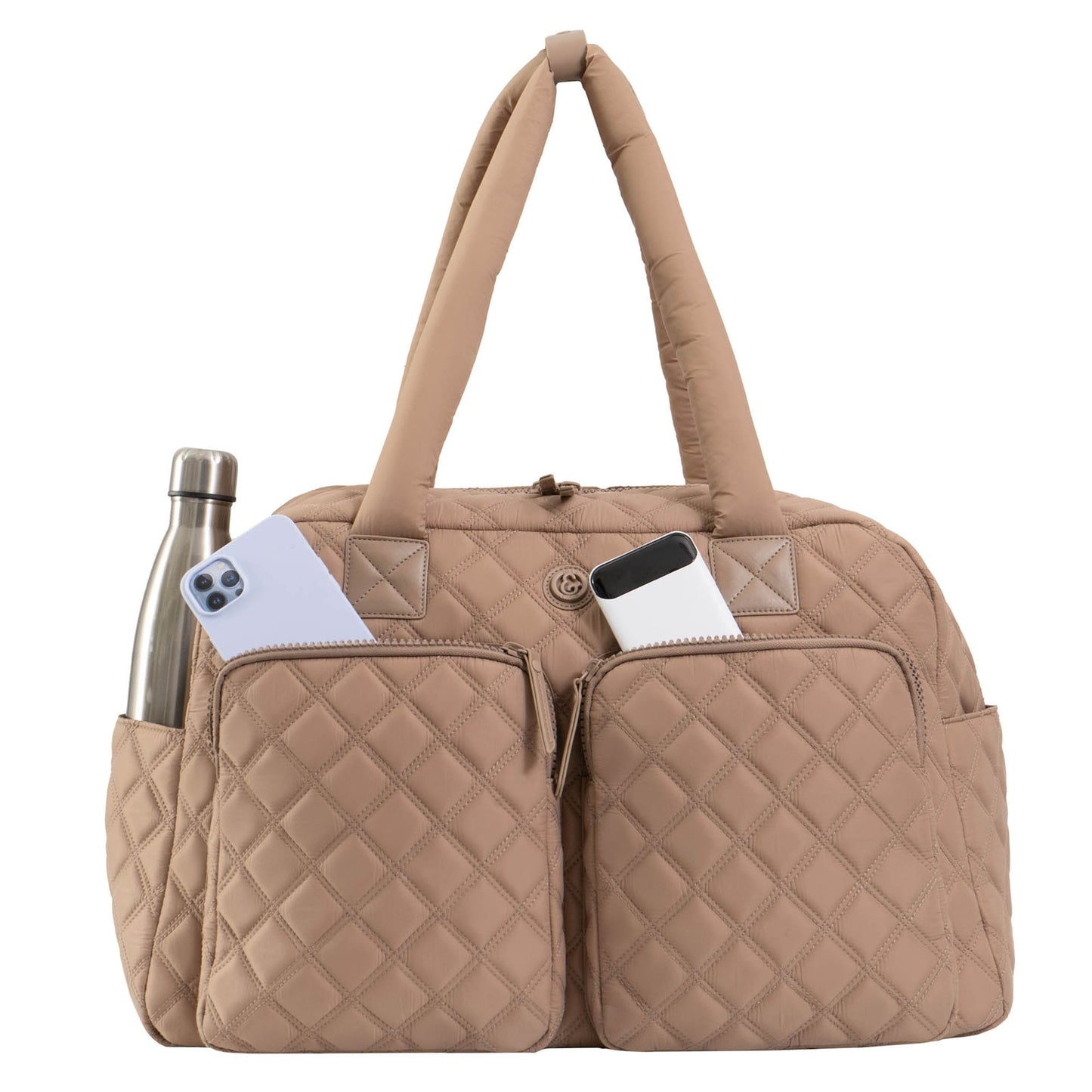 Joan & David Two Pocket Diamond Quilted 22 in. Duffel Bag