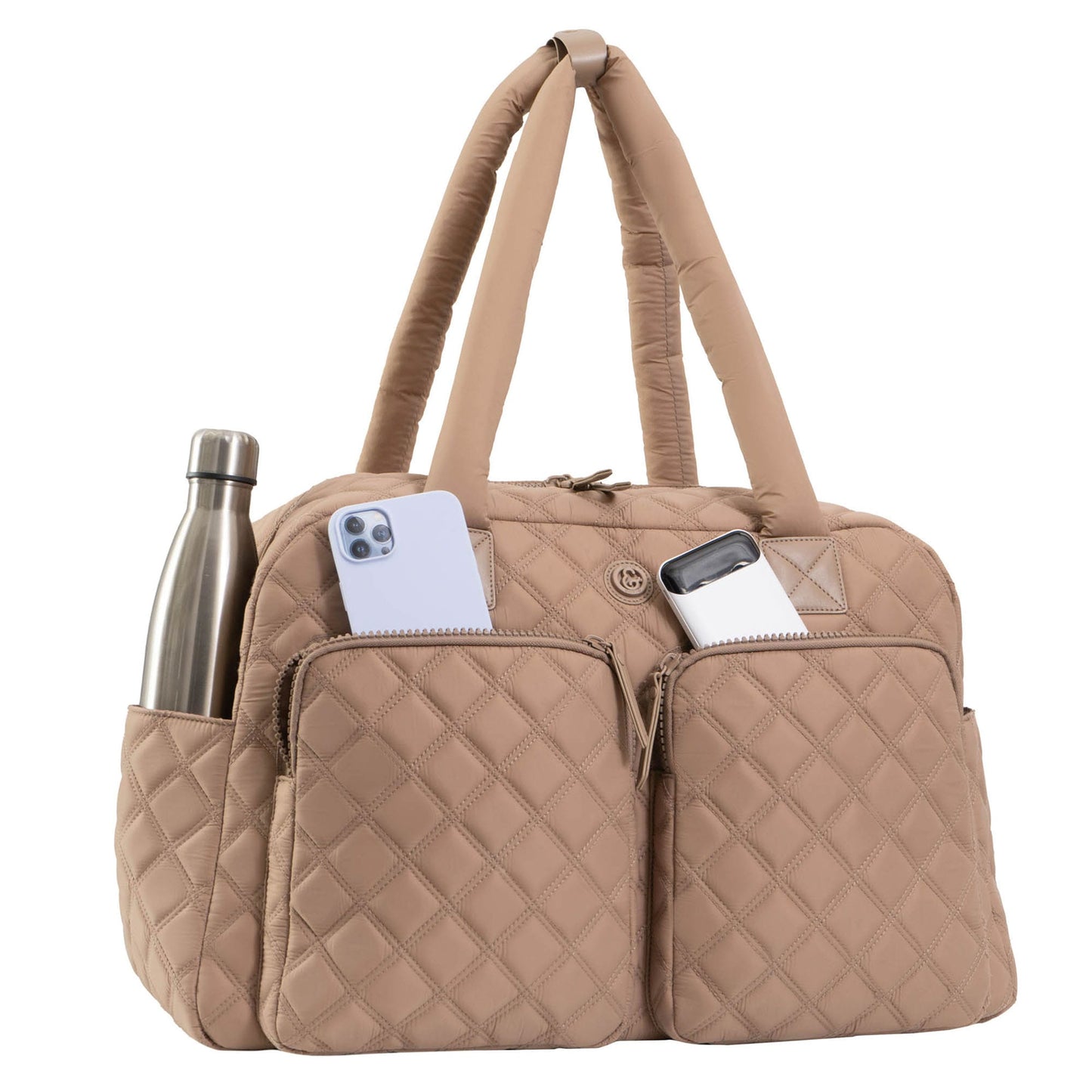 Joan & David Two Pocket Diamond Quilted 22 in. Duffel Bag