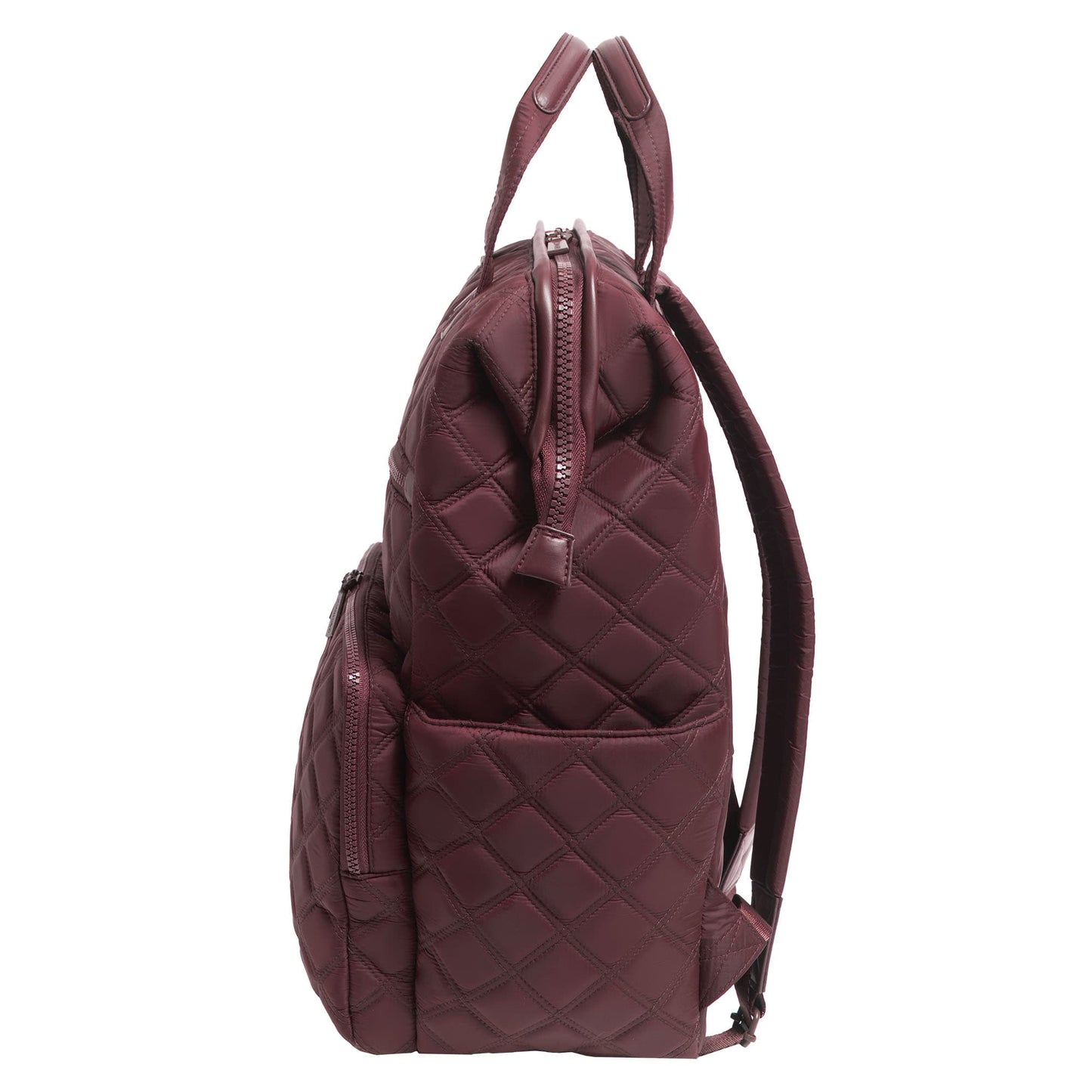 Joan & David Diamond Quilted Puffer Nylon Square Laptop Backpack