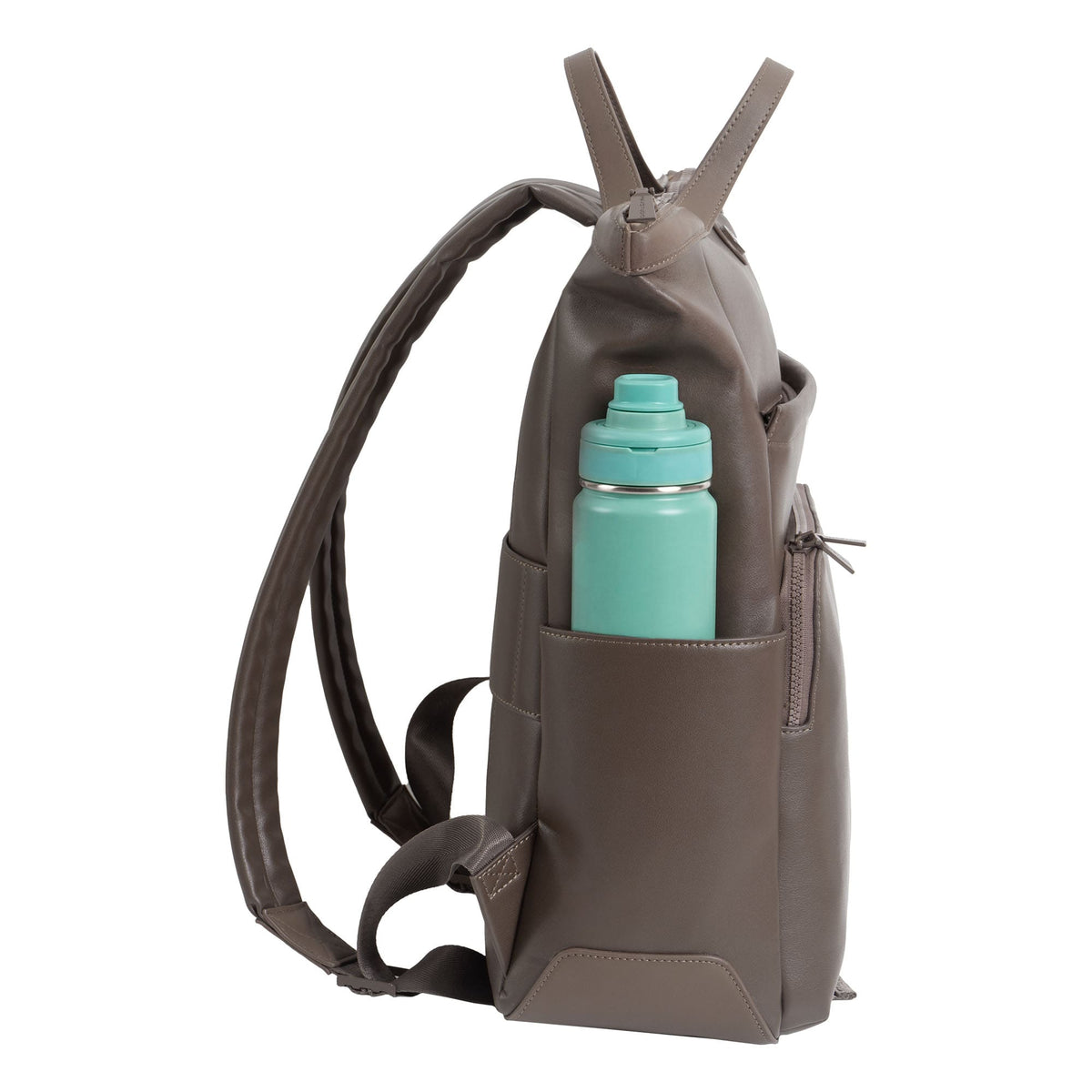 Max Studio The Rosalie 18 Inch Smooth Faux Vachetta PU Workbook Backpack