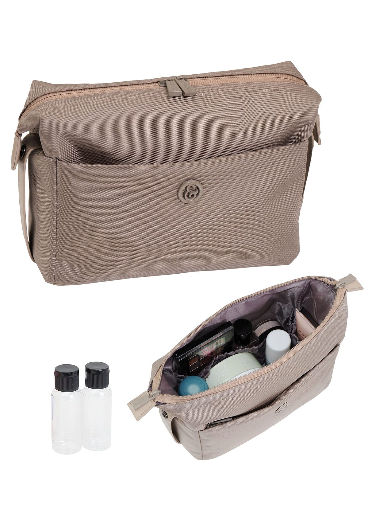 Joan & David 1680 Denier Nylon Cosmetic Case With Front Zip Pocket