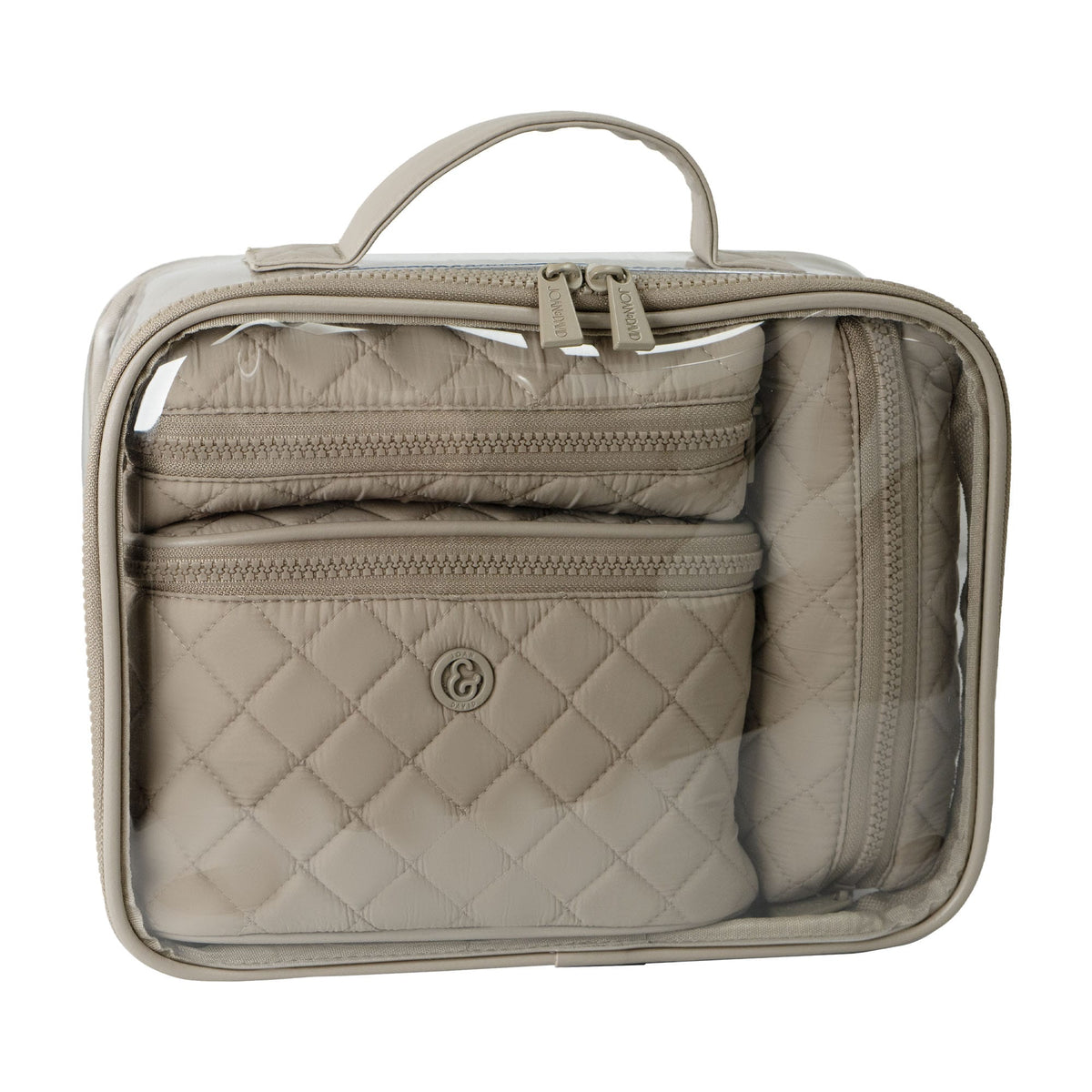 Joan & David The Diamond Quilted Nylon 4 Piece Toiletry Set