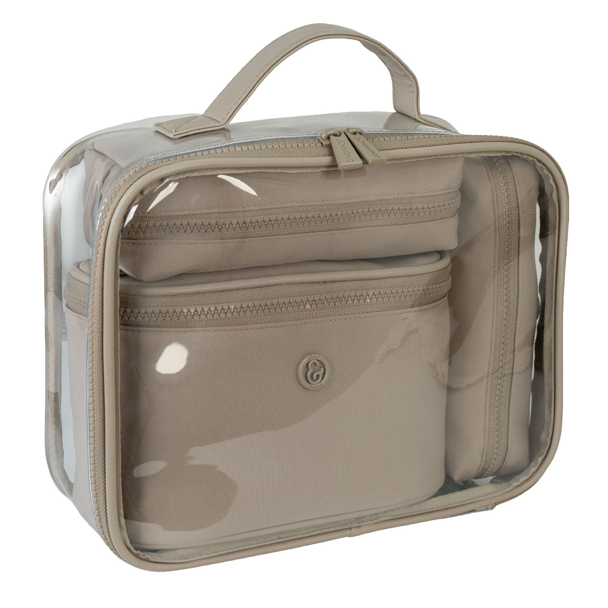 Joan & David Tonal Sport Nylon 4-Piece Clear Cosmetic Bag Set